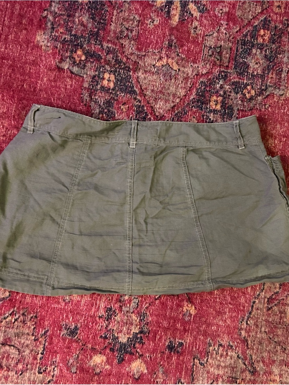 Abercrombie & Fitch Olive Green Panel Mini Skirt